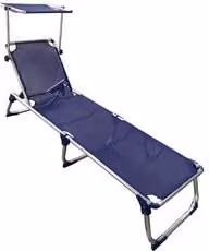 Brandina prendisole Amicasa con canopy parasole blu e gambe pieghevoli in metallo