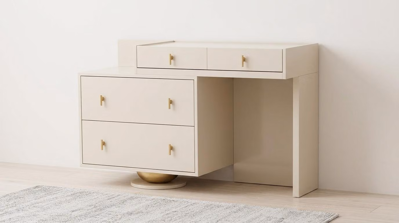 Comodino, comodo, elegante, beige, minimalista, spazioso, moderno