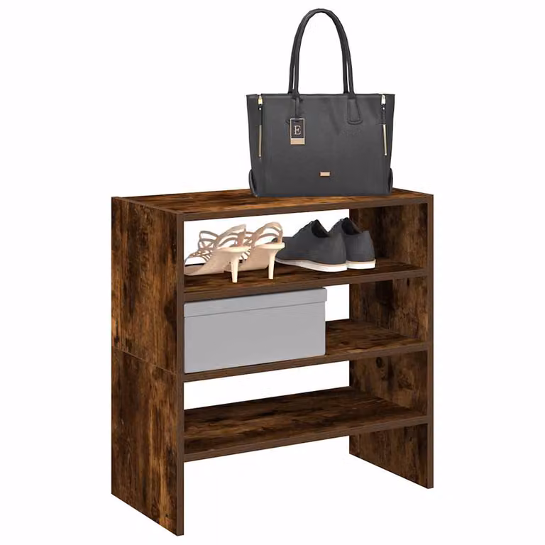 Set di 2 scarpiere impilabili vidaXL in legno rovere color marrone opaco L: 60 cm, P: 30 cm, H: 30,5 cm
