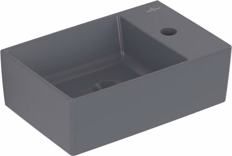 Villeroy & Boch Memento 2.0 lave-mains, 1 trou pour robinet, sans trop-plein, poli, 400x260mm, 43234GI4, 43234GI4