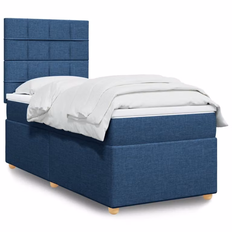 Maison Exclusive - Giroletto a Molle con Materasso Blu 90x190 cm in Tessuto