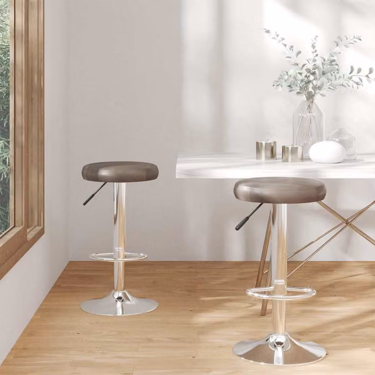 Set di 2 sgabelli da bar vidaXL moderni in similpelle marrone con base girevole a 360 gradi