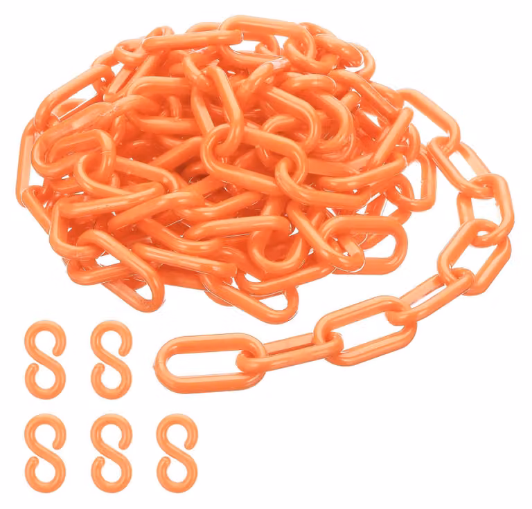 Elementi di catena in plastica, arancioni, da 3 metri, per delimitazioni e parcheggi