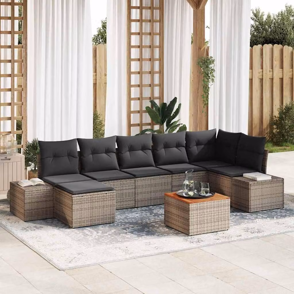 Maison Exclusive - Set da giardino composto da 8 pezzi, colore grigio