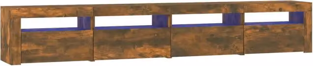 Mobile TV | Armadietto TV | Mobile Porta TV con Luci LED Rovere Fumo 240x35x40 cm