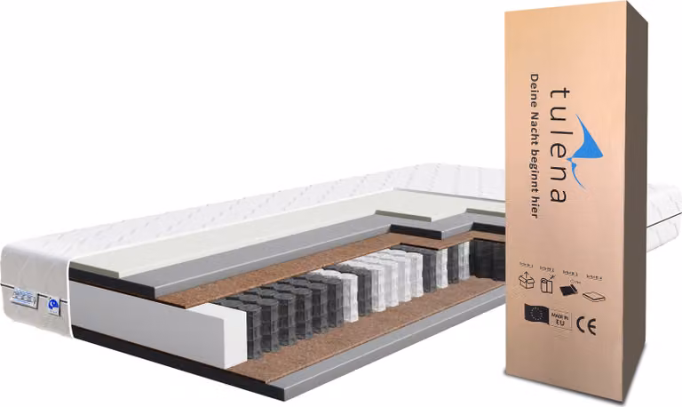 Materasso a molle TULENA materasso a molle insacchettate 120 x 200 cm , Gomma piuma di memoria H4 / H5 - rivestimento lavabile - Comfort