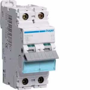 Interruttore Hager LS 1P+N 10 kA/15 kA C-16A 2M NCN516