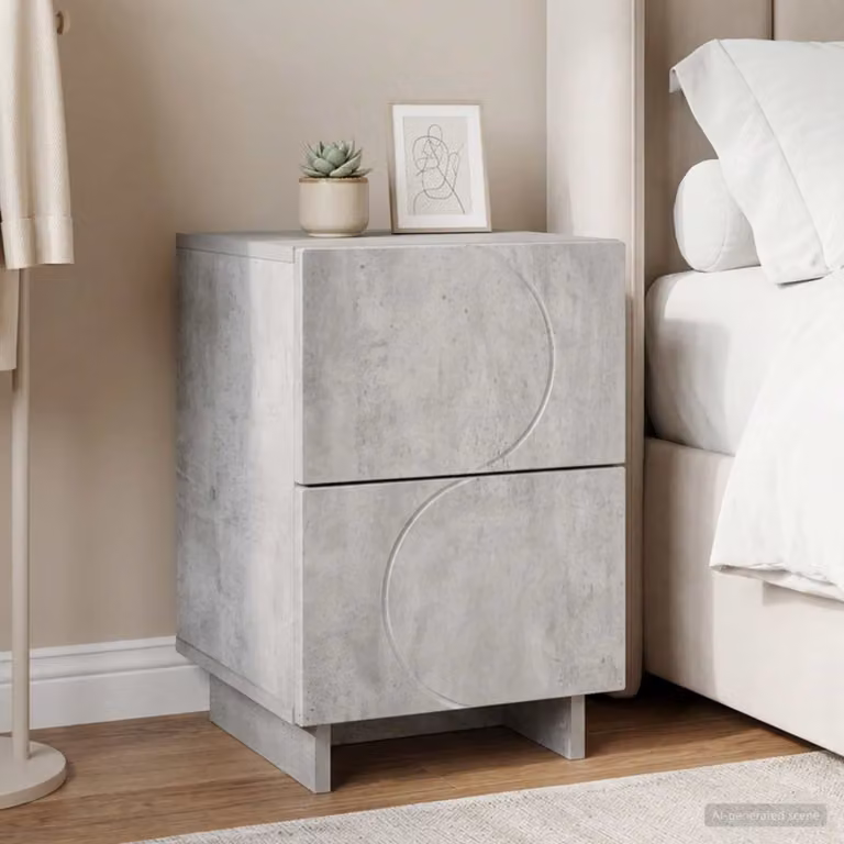 vidaXL Armadio da Notte Minimalista in MDF Grigio Opaco L/P/H: 33,5 x 34,5 x 50 cm