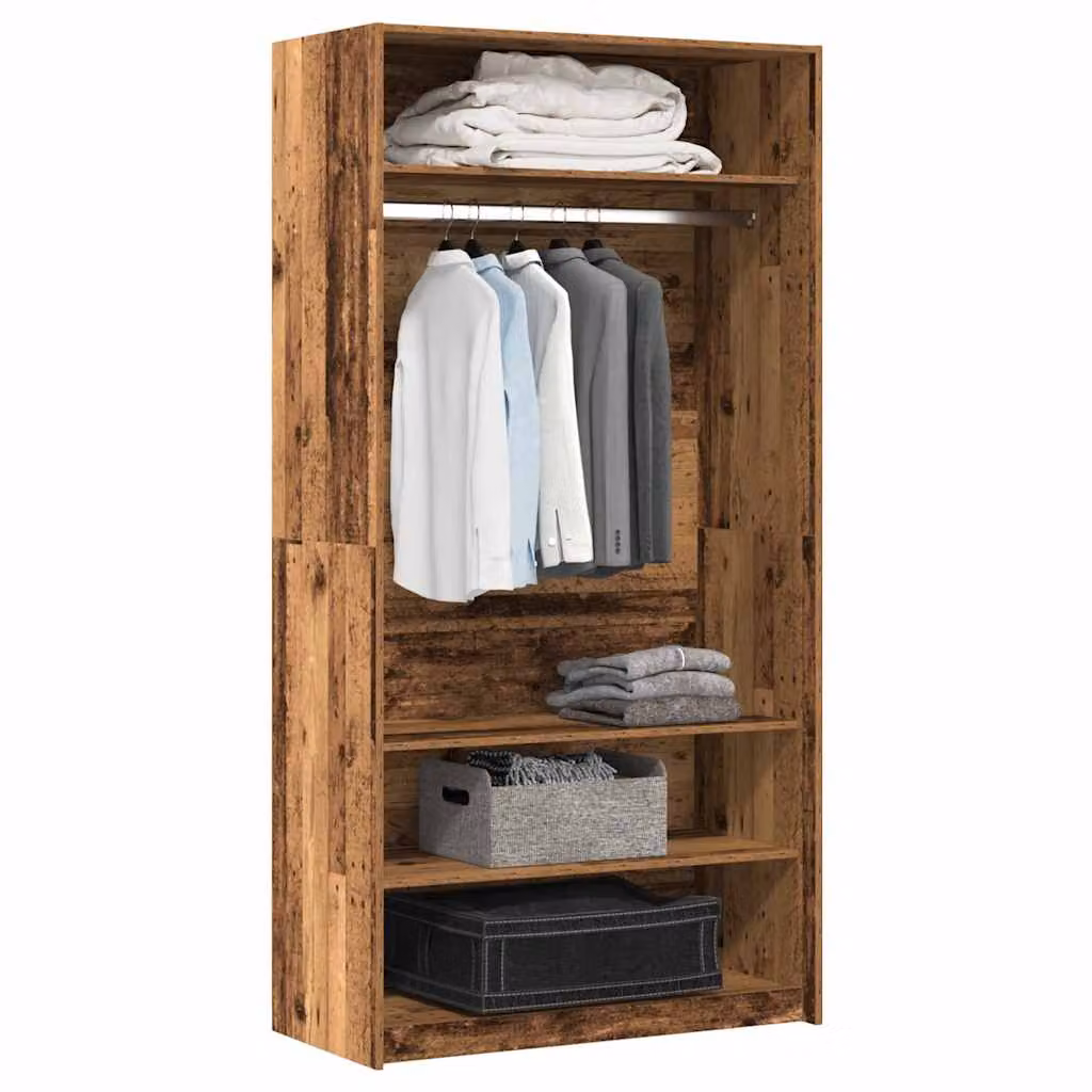 Armadio in legno vidaXL colore marrone con ante a battente e ripiani interni L/P/H: 100 x 50 x 200 cm