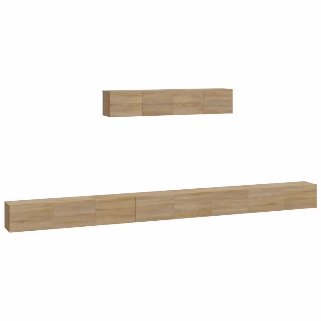 Set di Mobili Porta TV vidaXL 6 Pezzi in Legno Multistrato Rovere Sonoma Beige e Marrone – 2