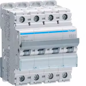 Interruttore automatico a 4 poli, 10 kA, caratteristica D, 32 A, 4 moduli