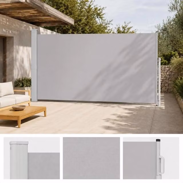 Extendable Side Awning 200x500 Cm Grey