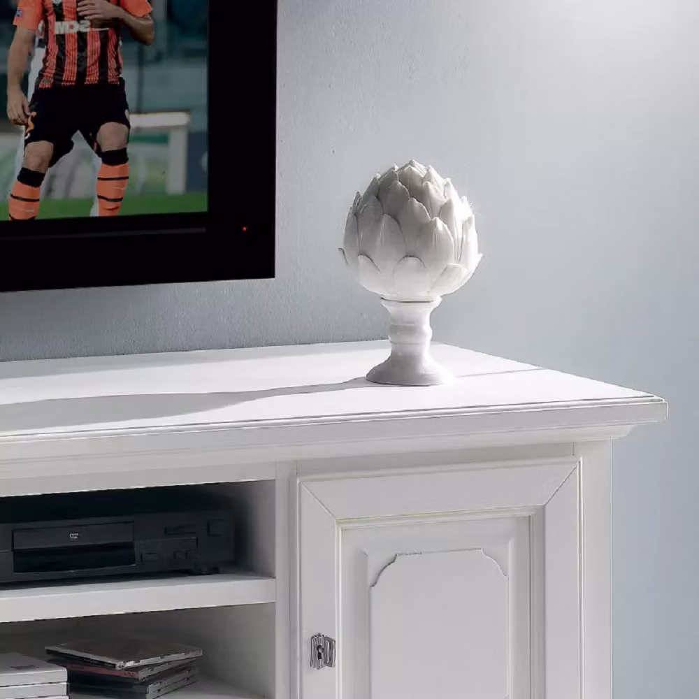 Porta TV Mobili 2G in legno stile shabby chic bianco con 2 ante L: 152 cm, P: 55 cm, H: 60 cm – 3