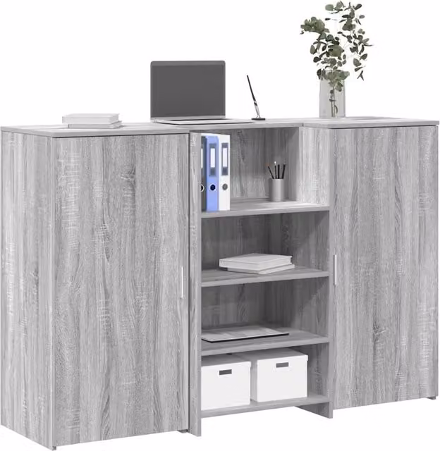 Banco Reception Grigio Sonoma 155x50x103,5 cm Legno Multistrato 3324201