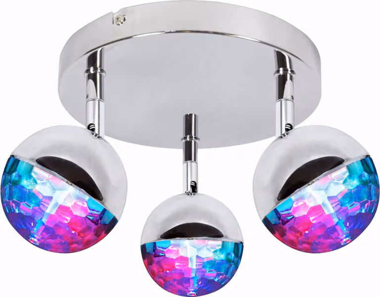 Lampada da soffitto a LED PARTY 3W 200 lm in metallo cromato multicolore, dimensioni: 15x32x32 cm, IP20, Candellux