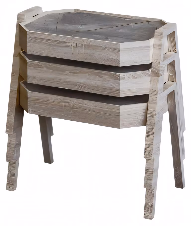 Elegantes graues Couchtisch-Set aus Holz im modernen Stil