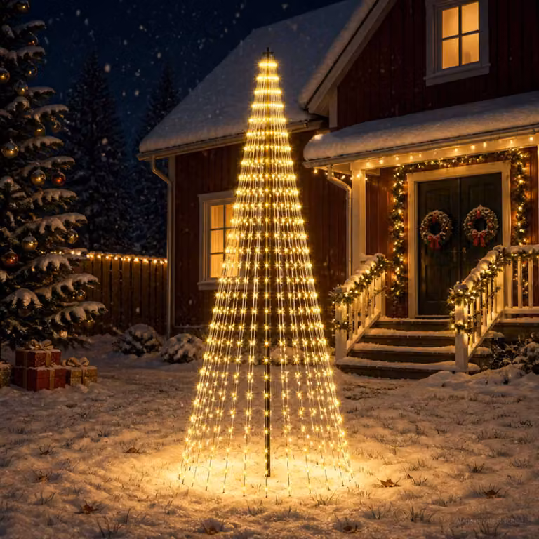 vidaXL Albero di Natale LED 285 cm 744 LED Bianco caldo Ferro Nero