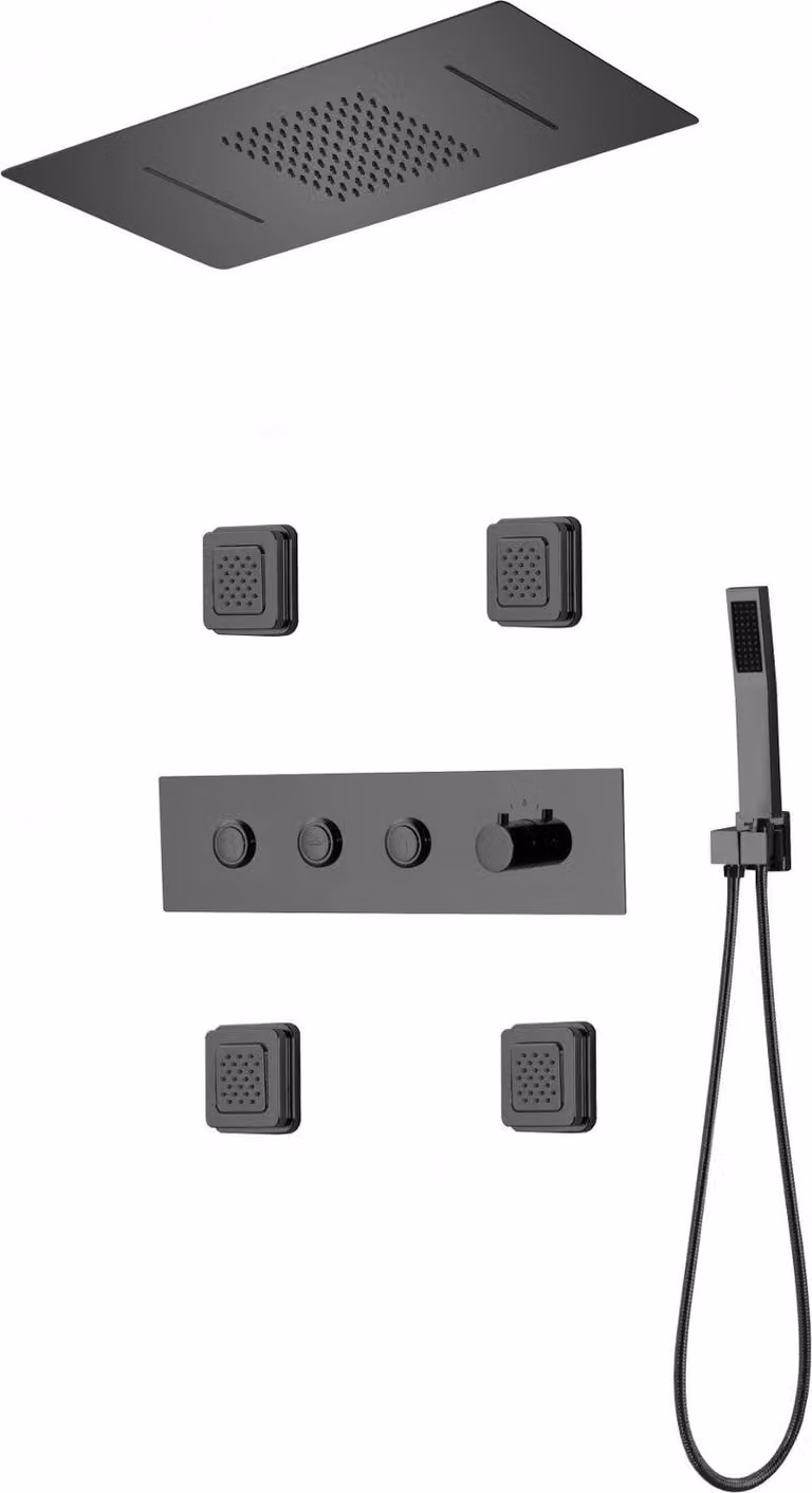 Mexen Soler set doccia ad incasso, nero - 7601-04-70