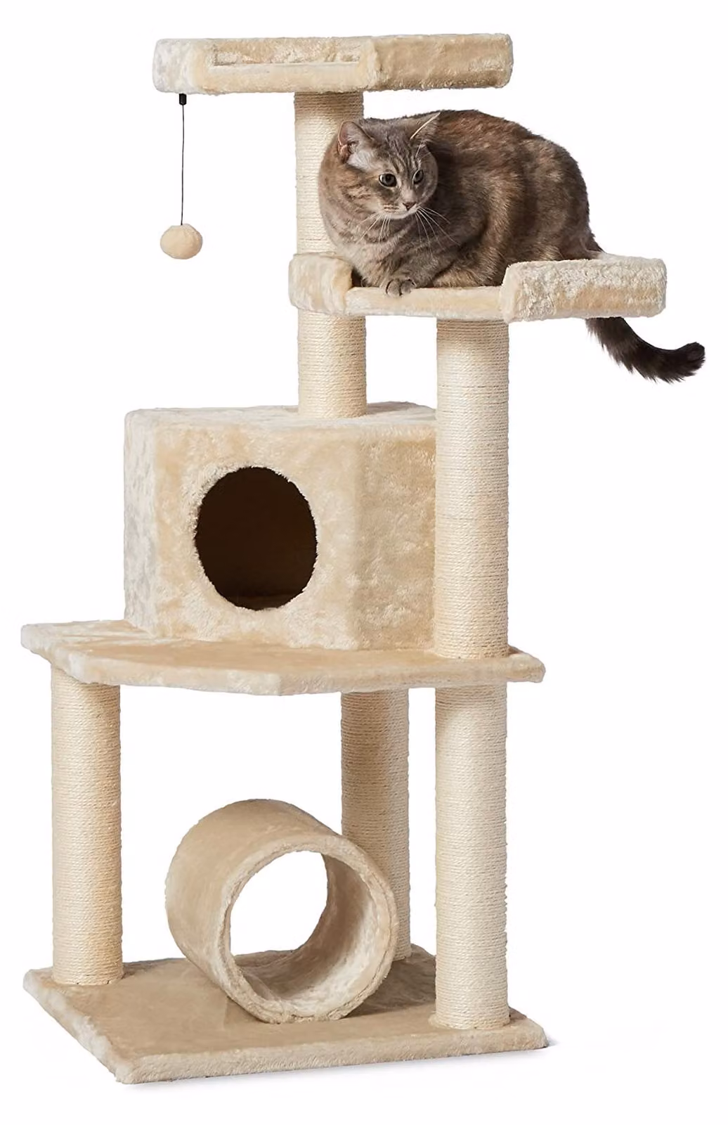 A. Albero per gatti base con tunnel e palo da graffio, extra grande, 48 x 48 x 109 cm