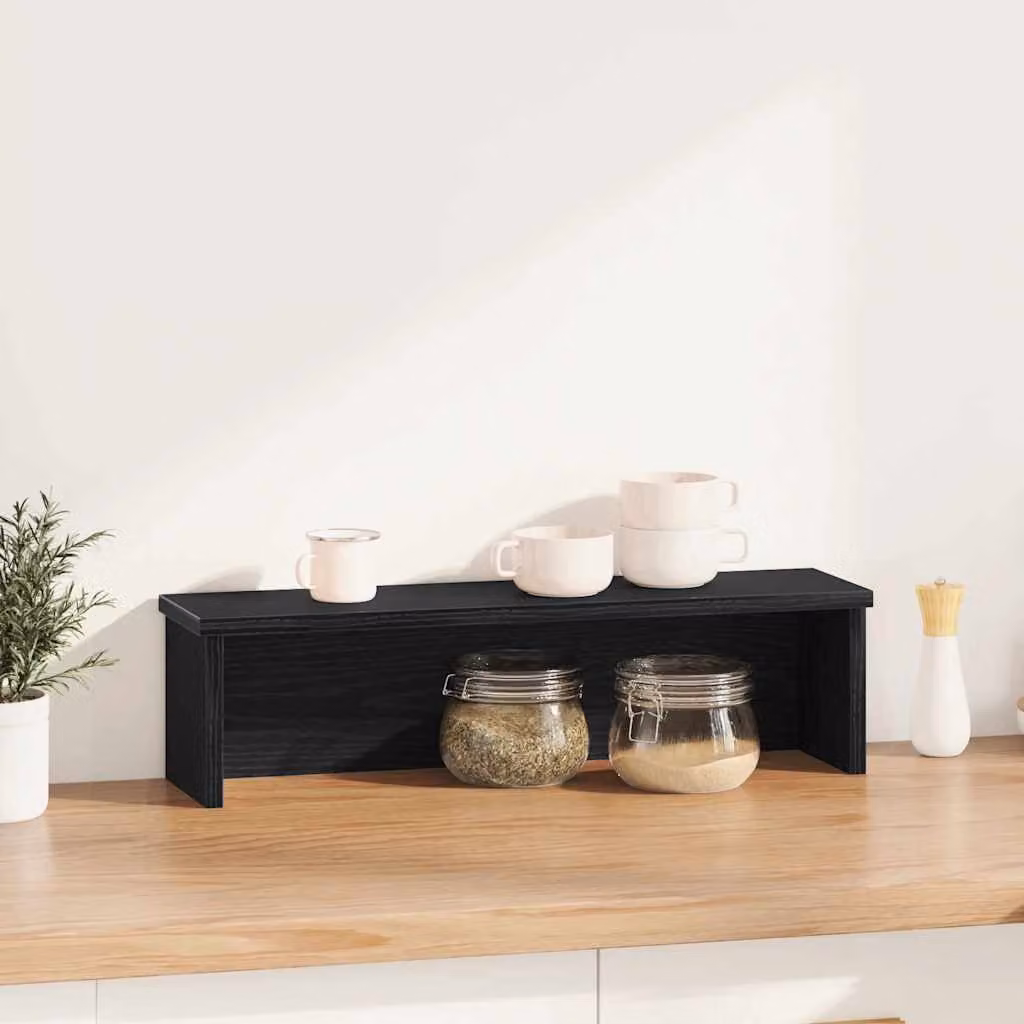 vidaXL Scaffale da Cucina Impilabile Nera 50x15x16 cm in Truciolato