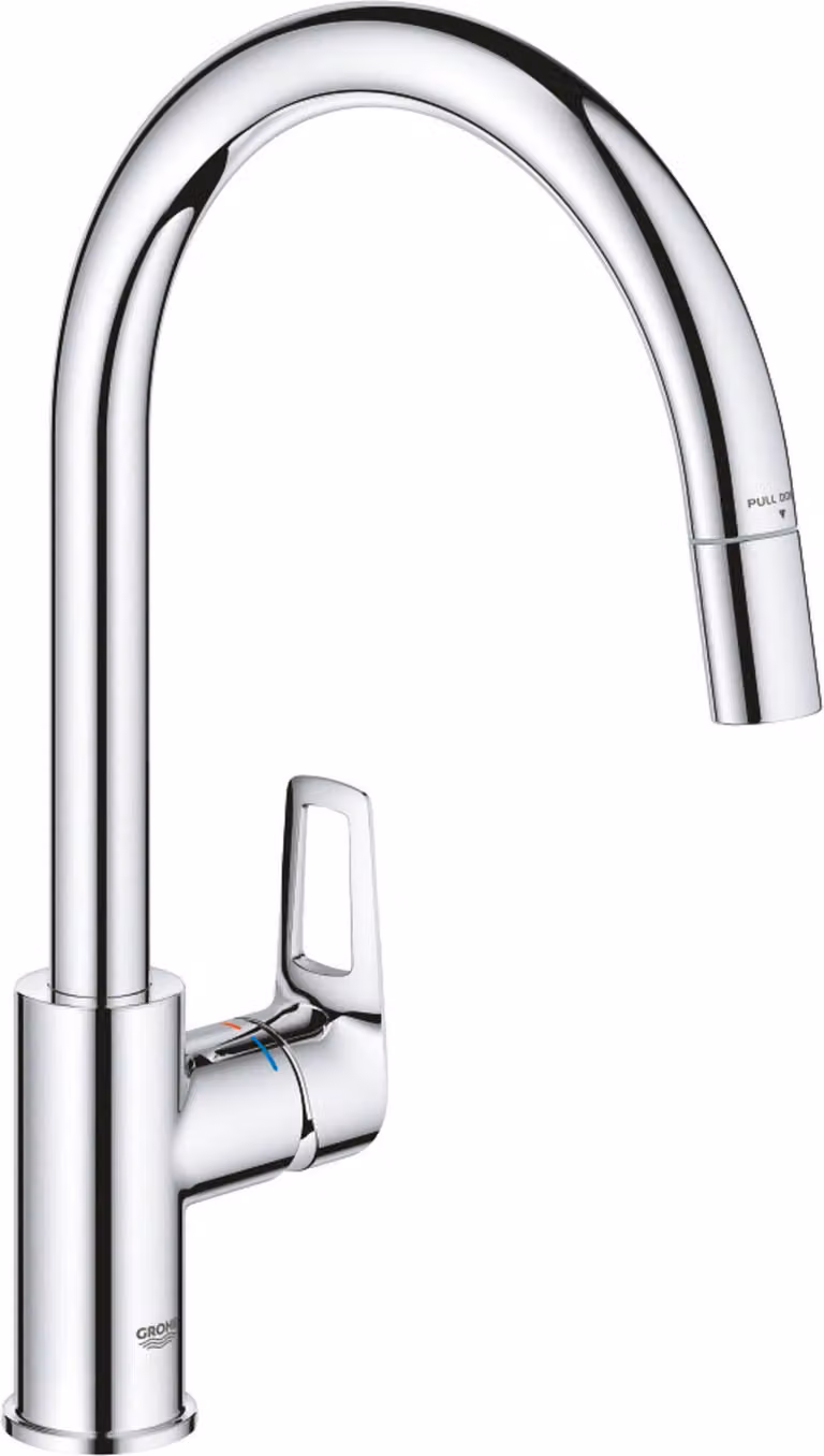 GROHE StartLoop kitchen mixer - Chrome - High C-shaped spout - Pull-out aerator - 30556000