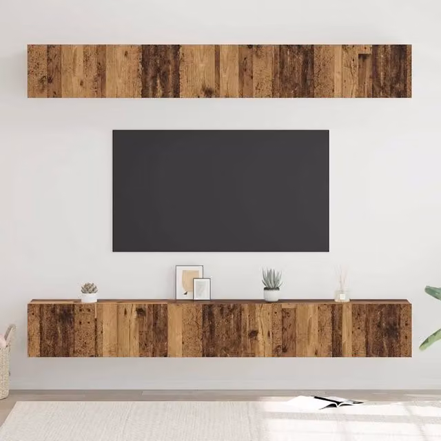Set mobile TV 6 pz Legno vecchio Legno ingegnerizzato 3393474