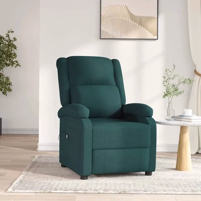 Poltrona Elettrica Reclinabile-Divano Sedia Verde Scuro in Tessuto 217705