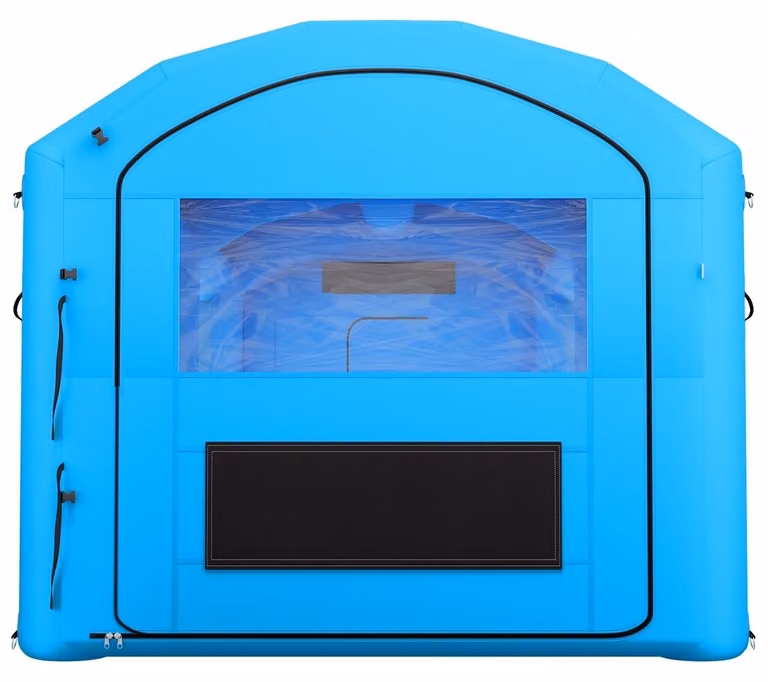 Cabina di verniciatura gonfiabile, dimensioni 6 x 3 x 2,5 metri, cabina di verniciatura portatile con ventole da 550W e 750W e grande filtro in cotone, tenda gonfiabile a forma di arco per la verniciatura di ATV, motociclette e mobili di medie dimensioni,