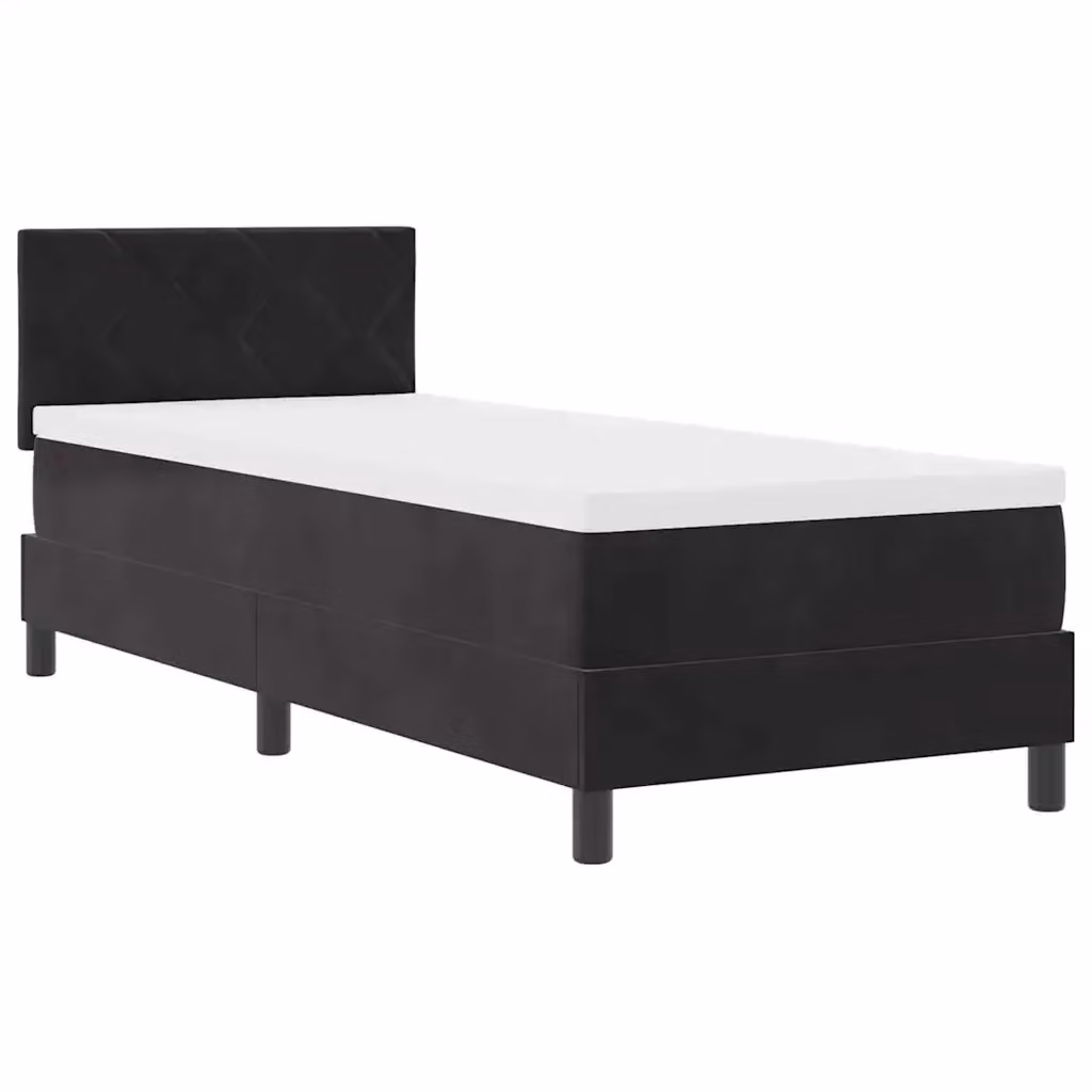 Letto a molle con illuminazione LED e cassettiera vidaXL in velluto nero L 80 cm x P 200 cm x H 83 cm – 2