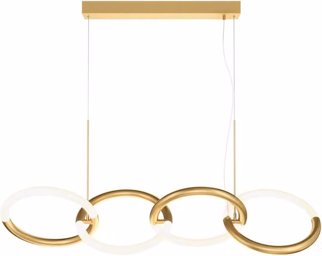 Lampadario A Sospensione Moderno Node Metallo Oro 4 Luci Led 40W
