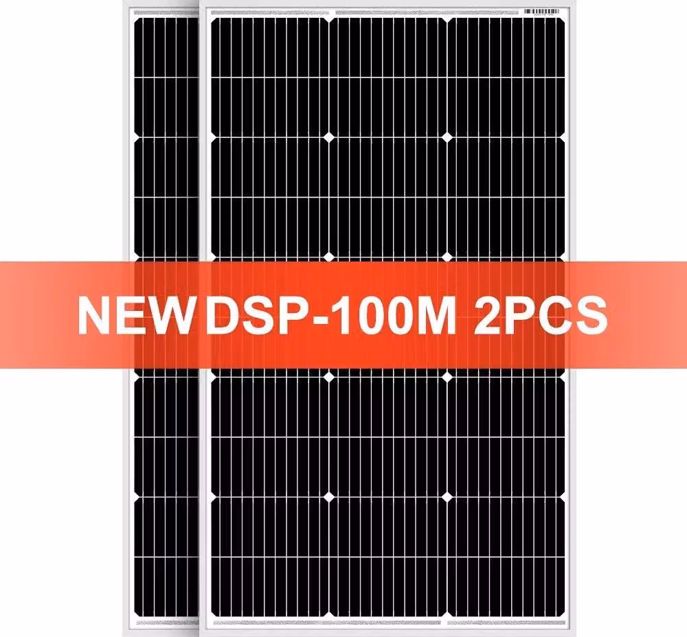 Modulo solare - monocristallino rigido - set da 2 - 18 V - rendimento 21,8% - ricarica batteria da 12 V - impermeabile - 97×56,5×2,5 cm