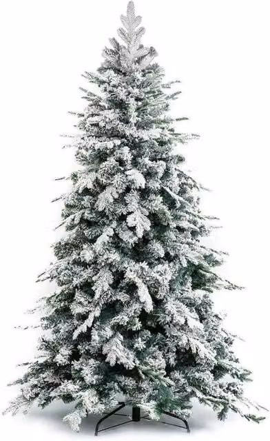 Albero di Natale Innevato ARTIDE Verde e Bianco, Altezza: 180 cm, Realistico con 706 Punte in PE e PVC e Base in Metallo
