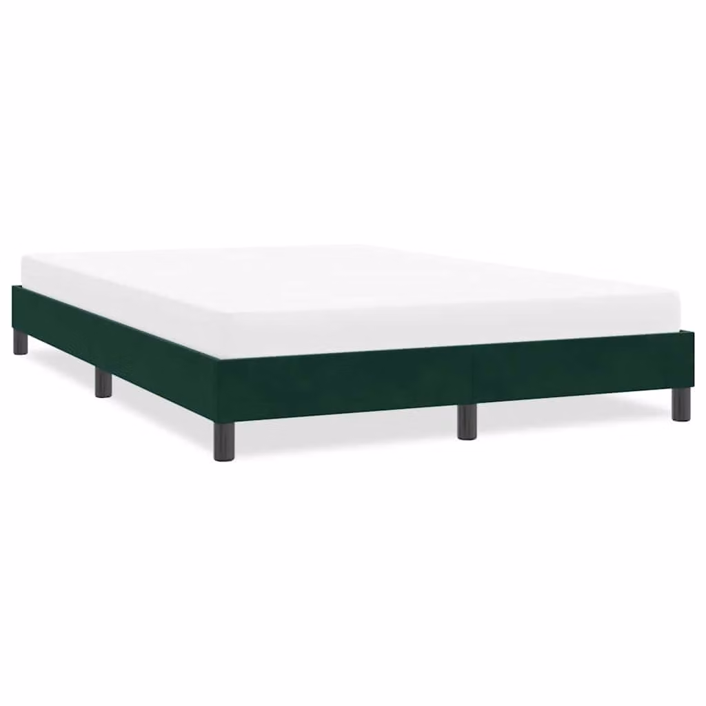vidaXL Giroletto in Velluto Verde Scuro con Listelli in Legno L/P/H: 200 x 220 cm