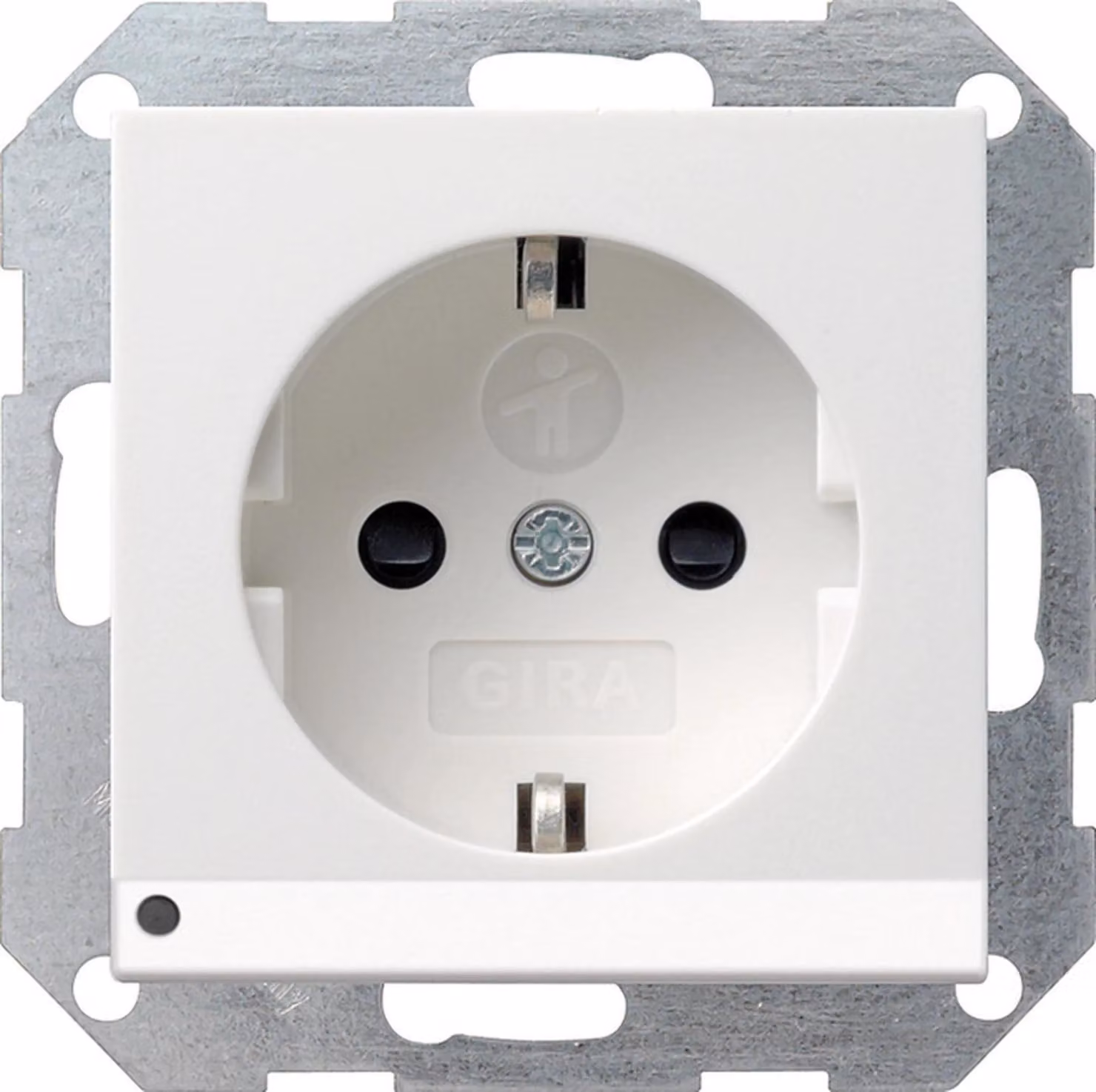 Presa con illuminazione a LED, IP20, bianco puro lucido - Presa 117003