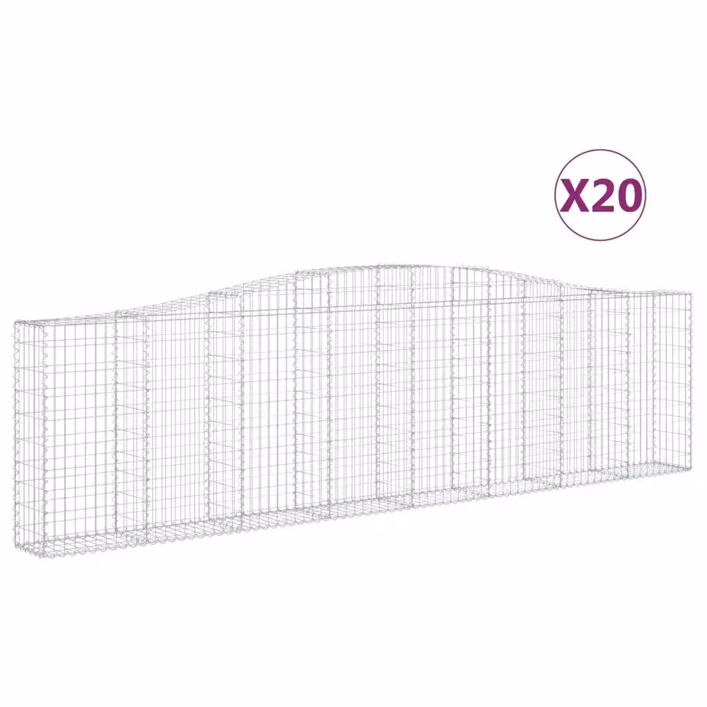 Set di 20 Cesti Gabbioni ad Arco Videx in Acciaio Zincato Colore Argento L: 400 cm, P: 30 cm, H: 100/120 cm – 2