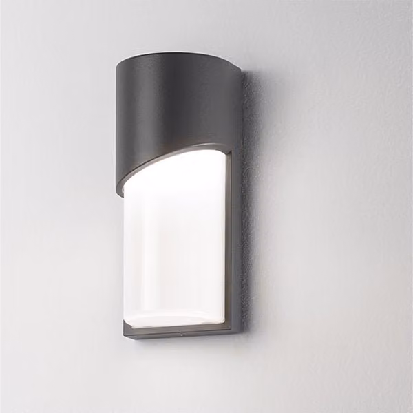 Applique da esterno Isy EST Section in metallo per balcone e giardino, colore nero, con illuminazione up/down e attacco E27