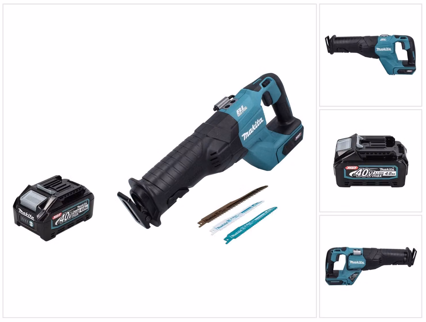 Makita JR 001 GM1 Seghetto diritto a batteria 40 V max. Brushless XGT + 1x Batteria 4,0 Ah - senza caricabatterie, senza valigetta