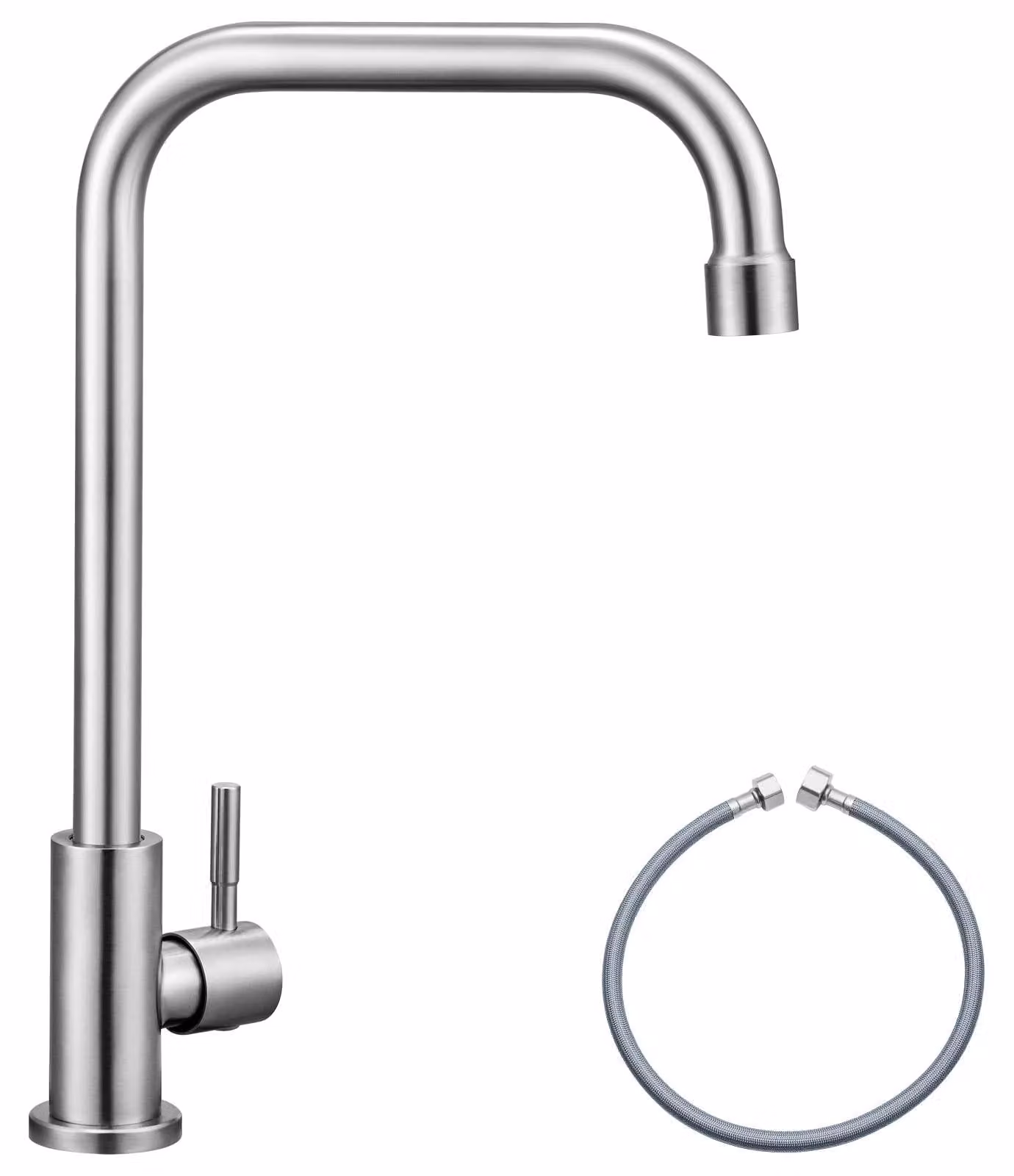Rubinetto per acqua fredda in acciaio inossidabile, girevole a 360°, per cucina, confezione singola