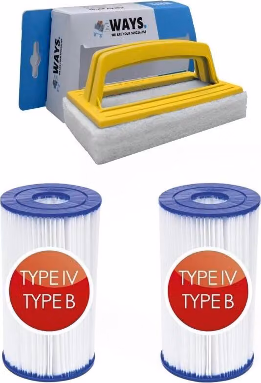 Bestway - Filtro di tipo IV adatto alla pompa filtro 58391 - 2 pezzi & spazzola WAYS