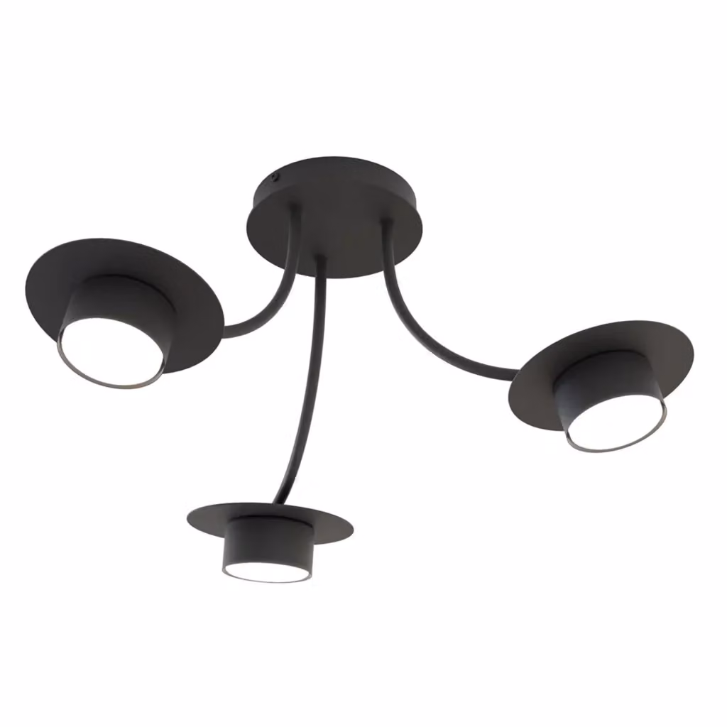 Plafoniera Moderna Mene Luceart-Classic in Acciaio Nero con 3 Luci GX53 – 2