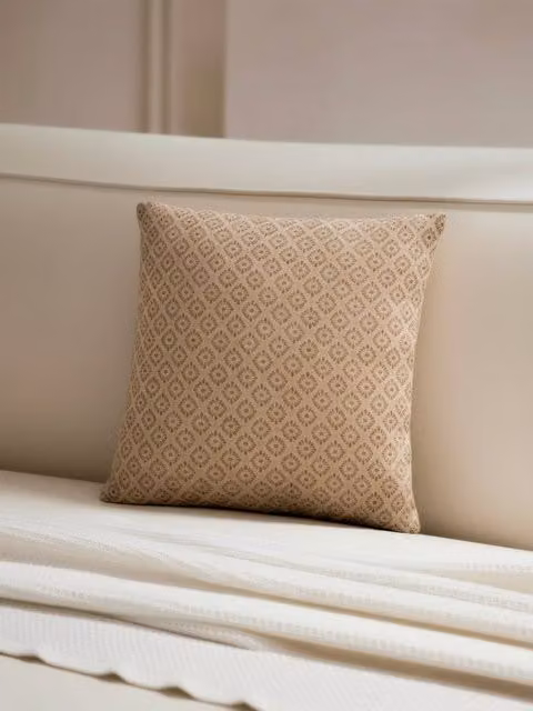 Cuscino quadrato Otus Kenay Home marrone e beige con fodera rimovibile in cotone, L/P: 50 x 50 cm