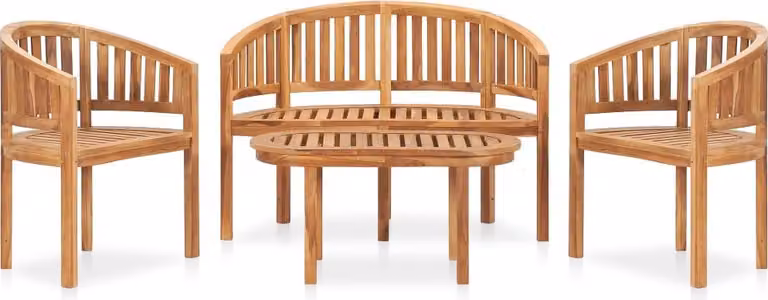 Maison Exclusive - Set da giardino 4 pezzi in legno massello di teak