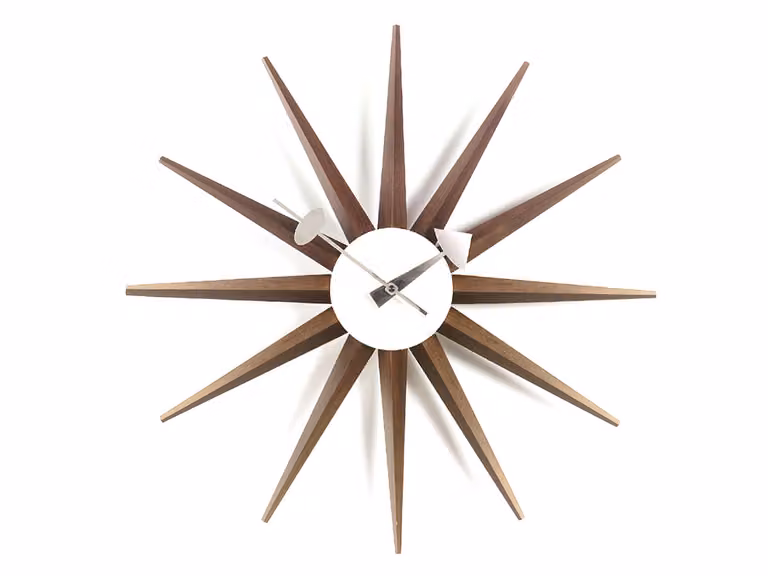 Sunburst Orologio da Parete - Noce