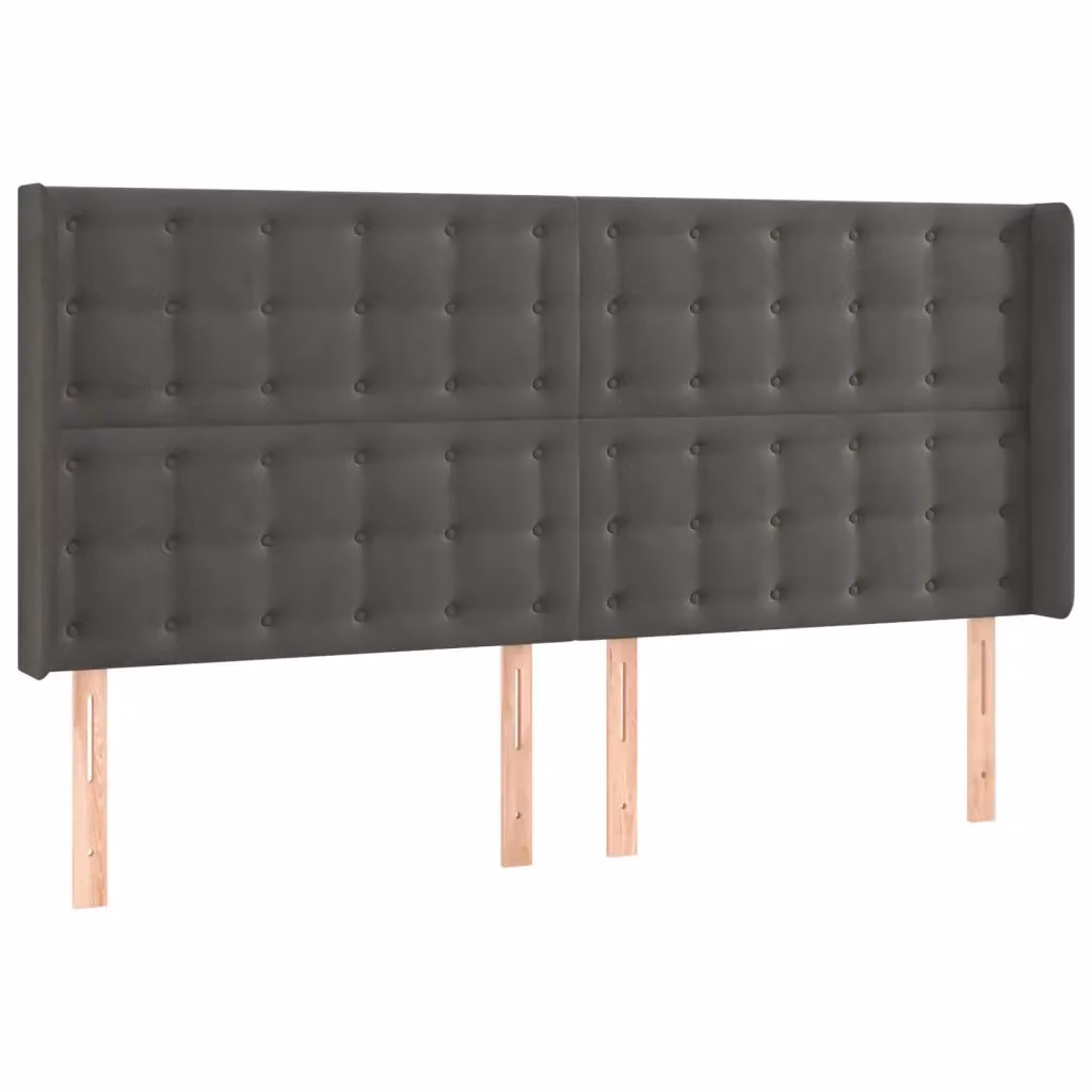 Testiera con Orecchie Design Mania in Velluto Grigio Scuro L: 203 cm, P: 16 cm, H: 118/128 cm – 2