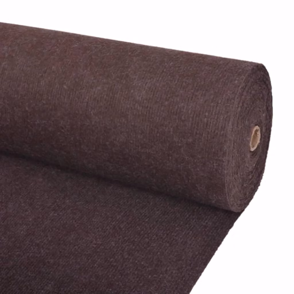 Tappeto moderno a righe marrone in poliestere antiscivolo per soggiorno, corridoio o terrazza, L: 120 cm, P: 2000 cm – 2
