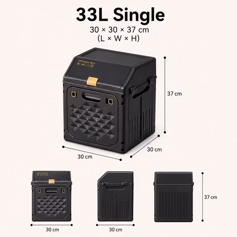 Contenitore in pelle per il bagagliaio dell'auto - Borsa organizer pieghevole - Capacità di 33 litri - Forma rettangolare - Contenitore per emergenze