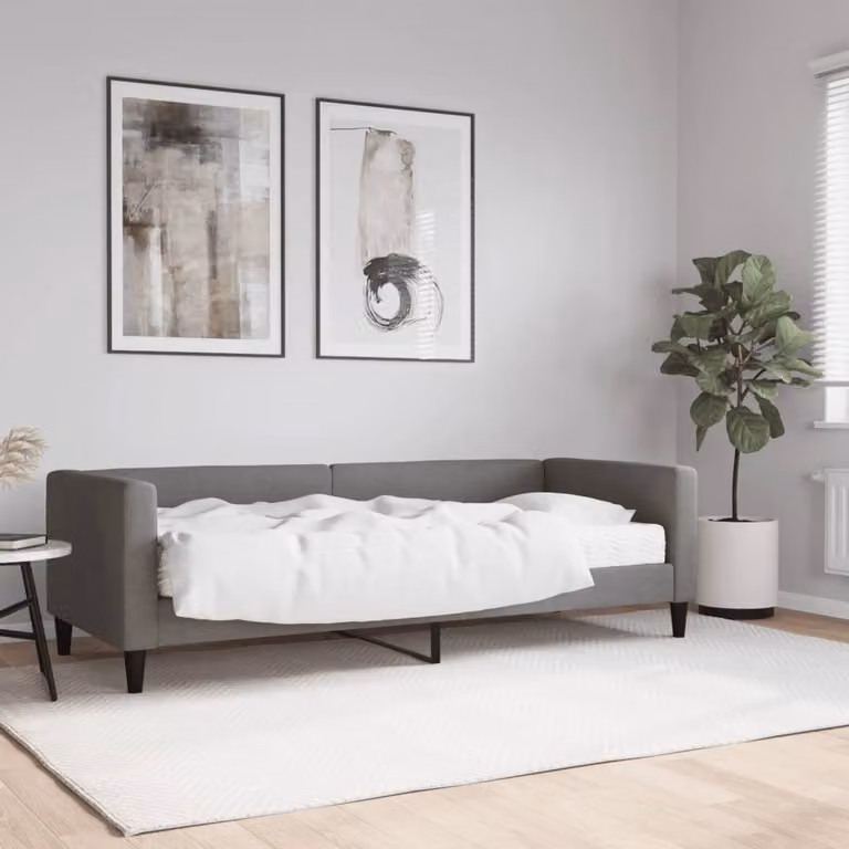 Maison Exclusive - Divano letto con materasso, grigio scuro, 80x200 cm, tessuto