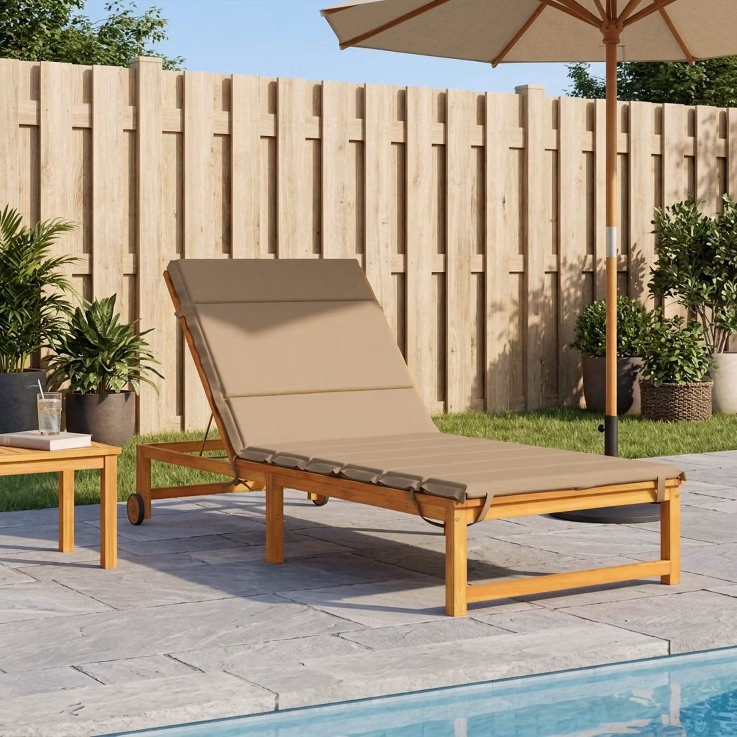 vidaXL Cuscino per Lettino GEMERT 100% Poliestere Tortora