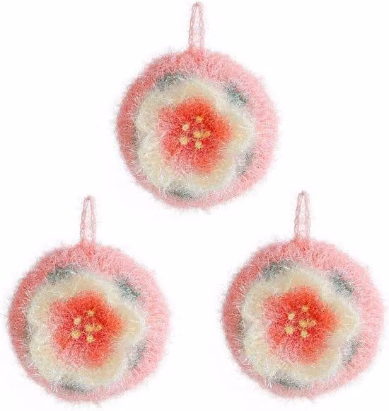 Spugna per la pulizia, spazzola per piatti antigraffio - Accessori per la pulizia delle pentole - Tovaglioli - Fiori rosa