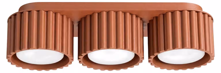 Plafoniera AURA 3 ocra rossa Gx53 3xGx53 10W alluminio 8x10x32,5 cm Sollux Lighting